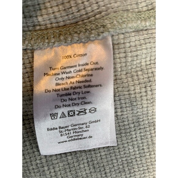 Eddie Bauer Sweatshirt Mens 2XL Gray Thermal Waffle Knit Shirt Long Sleeve - Picture 4 of 7